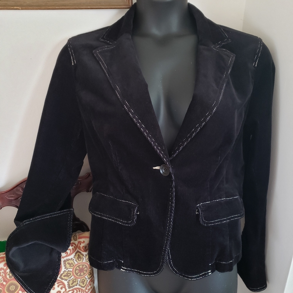Black Corduroy Jacket Big Sleeves XL